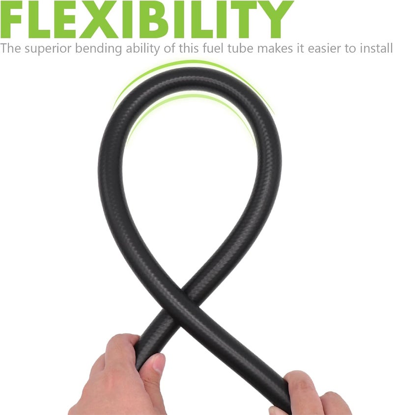 Jeemiter 5/8" ID Fuel Line Hose 5FT - Extra High Flow SAE 30R7 NBR Rubber - Large Diameter Kit with 10 Clamps for High HP Diesel, Racing, Marine & Industrial Use - Image 5